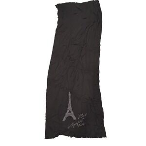 Karl Lagerfeld Black Scarf with Eiffel Tower Detail